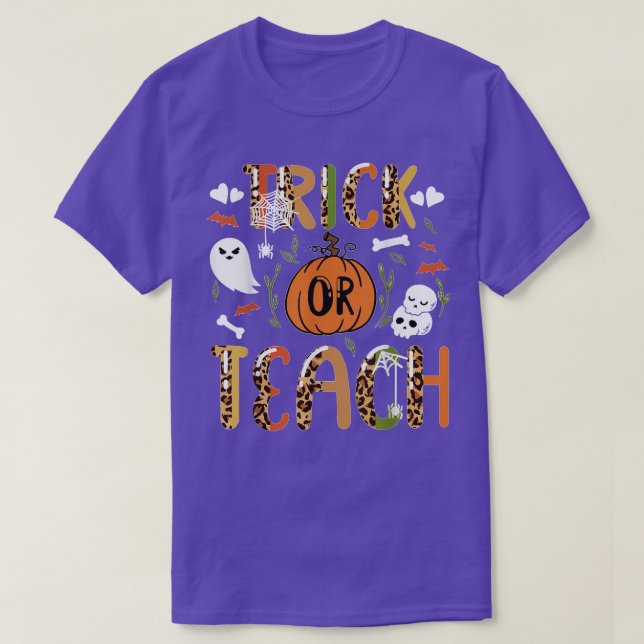 Groovy Halloween Trick oder Teach Erntedank T-Shirt (Design vorne)