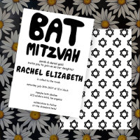 Groovy Handlettering Custom Bat Mitzvah Bold Stars
