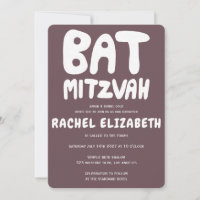 Groovy Handlettern Custom Bat Mitzvah Lila