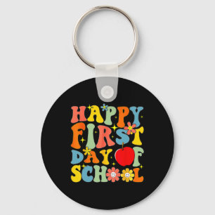 Groovy Happy erster Schultag Byck zur Schule Te Schlüsselanhänger