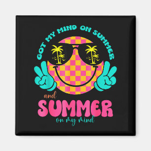 Groovy Happy Face Sommer Stimmung Hat Meinen Sinn Magnet