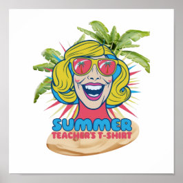 Groovy Happy Face Summer Vibes Poster für Lehrer