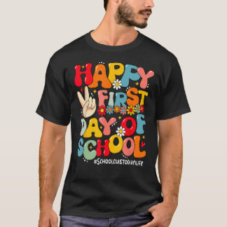 Groovy Happy First Day School Custodian T-Shirt