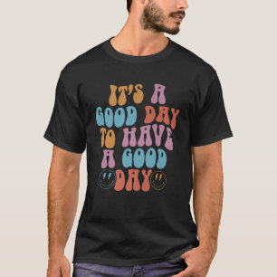 Groovy Happy Lächeln Gesicht haben guten Tag posit T-Shirt
