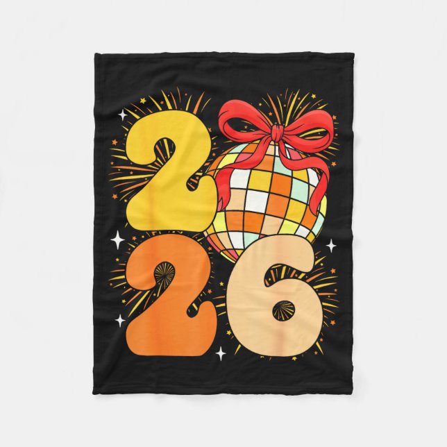 Groovy Happy New Year 2026 New Years Eve Party Men Fleecedecke (Vorderseite)