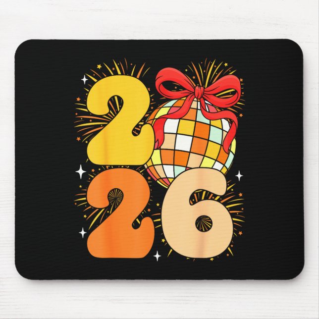 Groovy Happy New Year 2026 New Years Eve Party Men Mousepad (Vorne)