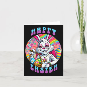 Groovy Happy Oaster Bunny Smoking Weunny Funny Karte