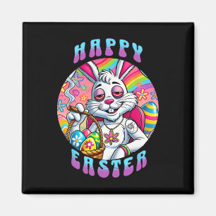 Groovy Happy Osterhase raucht Gras Lustig Magnet