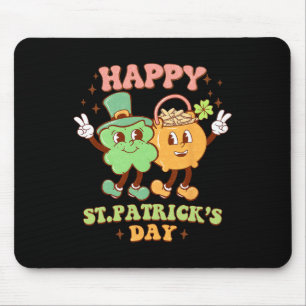 Groovy Happy St Patricks Day Kleeblatt Cloue for W Mousepad