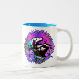 Groovy Hawaiian Surfer 1960er Retro-Grafik Zweifarbige Tasse