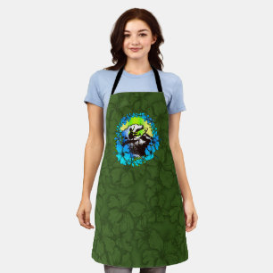 Groovy Hawaiian Surfer 1960er Retro Graphic Olive Schürze