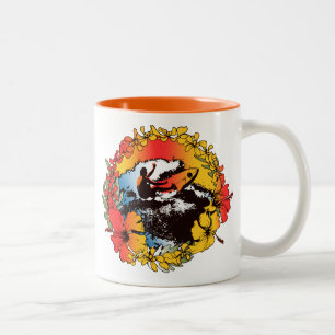 Groovy Hawaiian Surfer 1960er Retro Graphic Zweifarbige Tasse