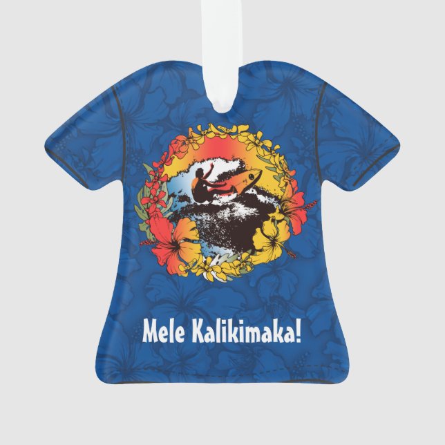 Groovy hawaiische Surfersechziger jahre Retro Ornament (Rückseite)