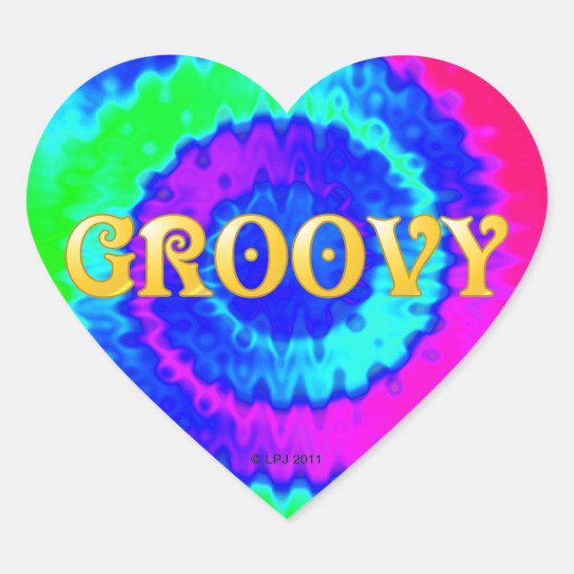 Groovy Heart Aufkleber (Vorderseite)
