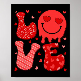 Groovy Heart Liebe Valentinstag Mens Womens Kids Poster