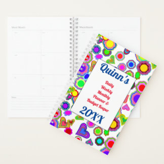 Groovy Hearts und Blume Planer