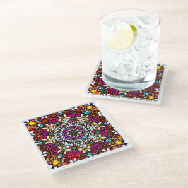 Groovy Heavenly Flower Power Glasuntersetzer