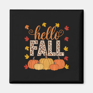 Groovy Hello Herbst Herbstmaple Blätter Pumpkin Le Magnet