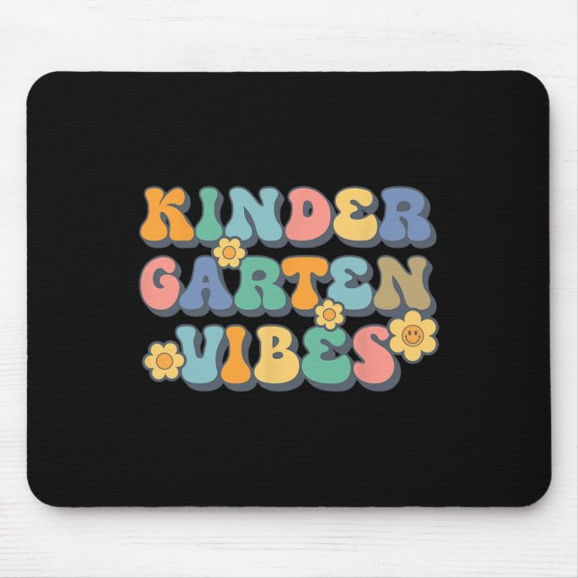 Groovy Hello Kindergarten Vibes Retro Teacher Back Mousepad (Vorne)