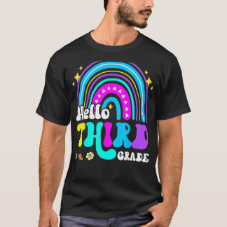 Groovy Hello Third Grade Rainbow Zurück zur Schule T-Shirt