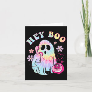 Groovy Hey Boo Niedlich Ghost Funny Halloween Girl Karte