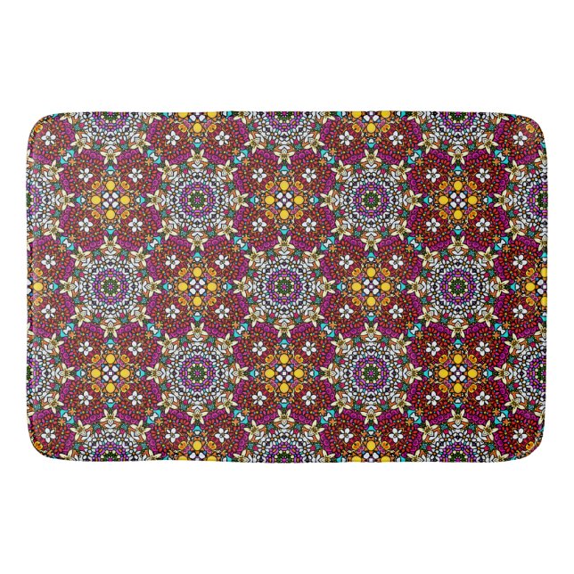 Groovy Himmlische Blumenkraft Badematte (Vorderseite)