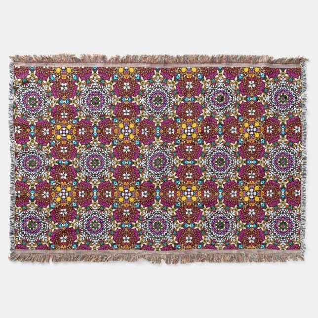 Groovy Himmlische Blumenkraft Decke (Vorderseite)