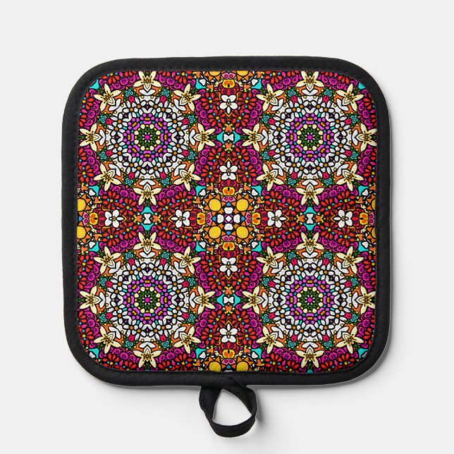Groovy Himmlische Blumenkraft  Topflappen (Vorderseite)