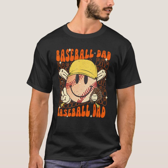 Groovy Hippie Baseball Dad Father's Day Softball G T-Shirt (Vorderseite)