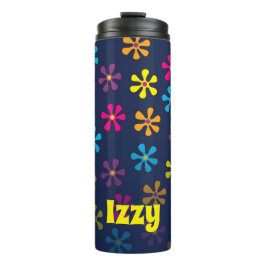 Groovy Hippie Blume Individuelle Name Thermosbecher