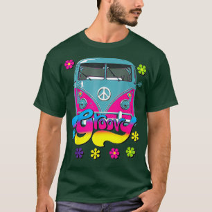 Groovy Hippie Blume Peace Van Blume und Reisen T-Shirt