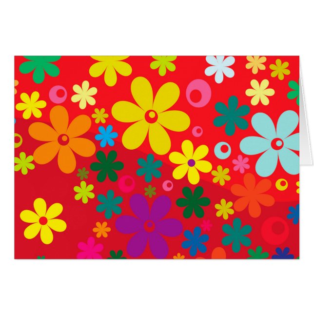 Groovy Hippie Colorful Blume Liebe Friedensmuster (Vorderseite (Horizontal))