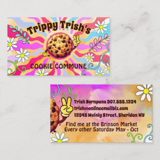 Groovy Hippie-Cookie-Bäckerei, die ein Friedenszei Visitenkarte