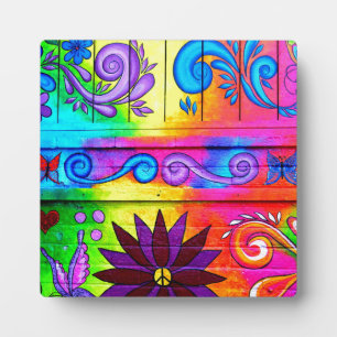 groovy Hippie Frieden Liebe Fotoplatte