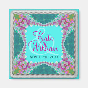 Groovy Hippie Happy Save-the-Date-Magnet Magnet