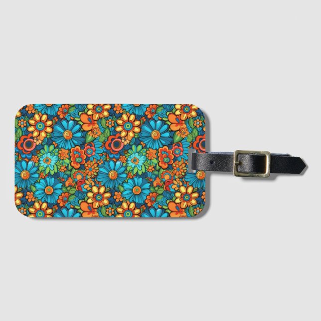 Groovy Hippie Luggage Tag Gepäckanhänger (Vorderseite (Horizontal))