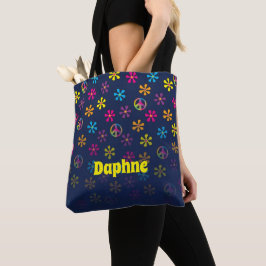 Groovy Hippie Peace and Blume Dusche Individuelle  Tasche