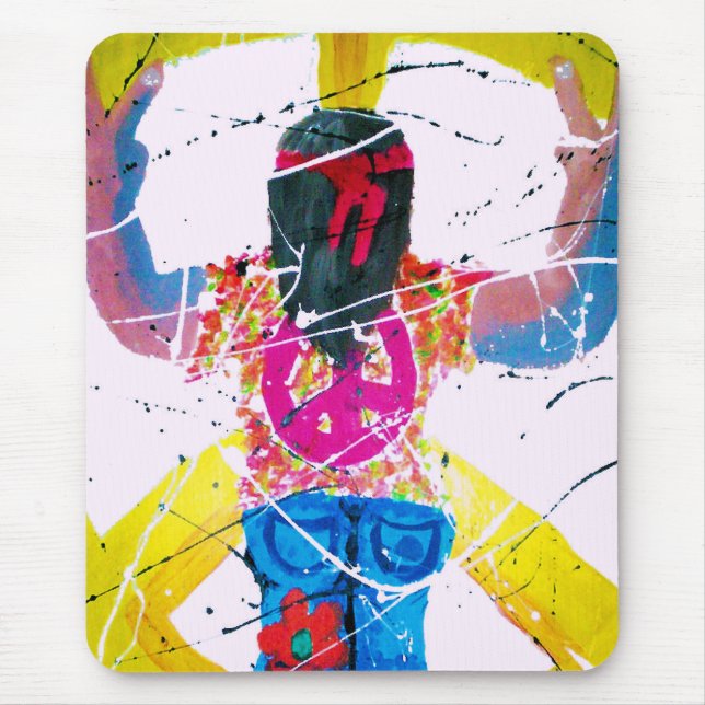 Groovy Hippie Peace Sign Mousepad (Vorne)