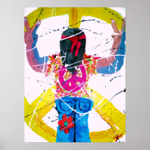 Groovy Hippie Peace Sign Poster