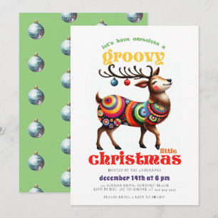 Groovy Hippie Reindeer Disco Hungerfestungen Party Einladung