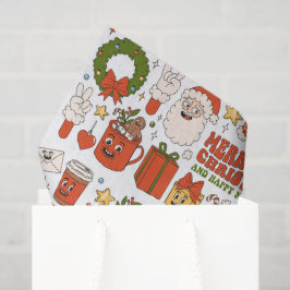 Groovy Hippie Retro Frohe Weihnachten Weihnachten Seidenpapier