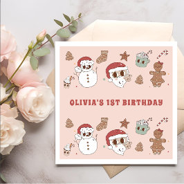 Groovy Hippie Santa Christmas Geburtstag Serviette