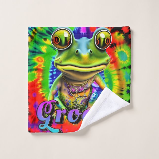 Groovy Hippie Trippy Frog Psychedelic Waschlappen (Waschlappen)