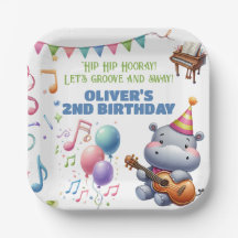 "Groovy Hippo Birthday Bash Bonanza!" Einladung