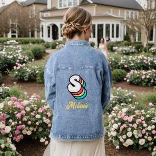 Groovy Hippy Women's Monogram Denim Jacket Jeansjacke