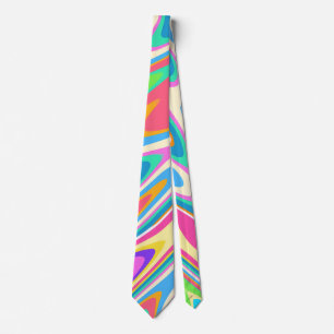 Groovy Hipster Retro-Regenbogenoberflächen Muster  Krawatte