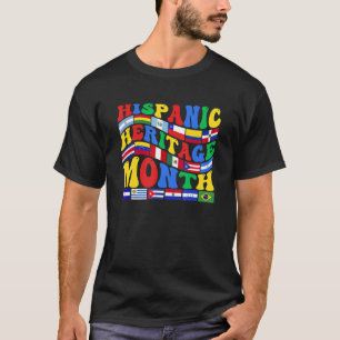 Groovy Hispanic Heritage Month Latino Flaggen Coun T-Shirt