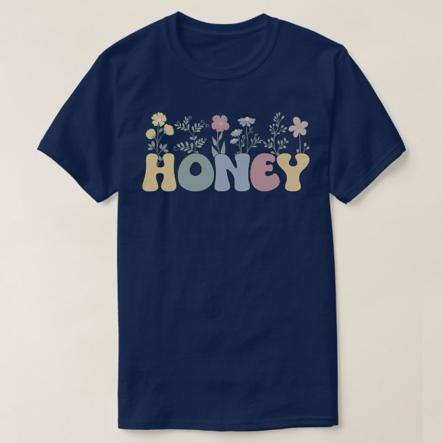 Groovy Honey Großmutter Blume Honey Oma  T-Shirt (Design vorne)