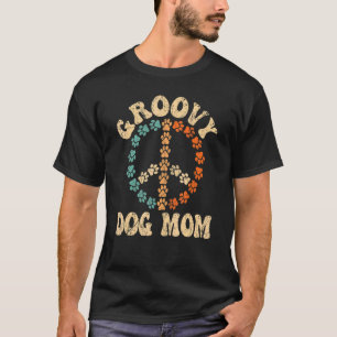 Groovy Hund Mama 70er Ästhetische 1970er Retro Hun T-Shirt
