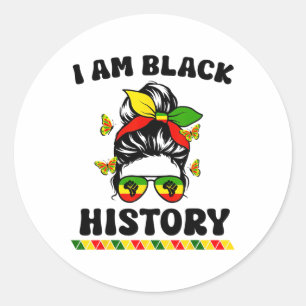 Groovy I Bin Black History Month Black Women Girl Runder Aufkleber